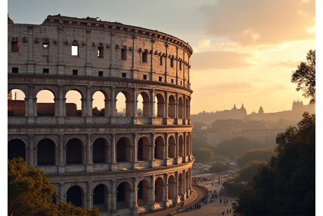 Colosseum i Roma ved solnedgang